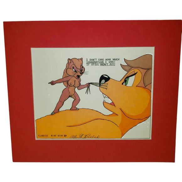 Original Drawing "Clarice" Allen Fishbeck Captain Chipmunk 1994 Furry Anthro - Picture 1 of 8